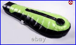 Shiny glossy nylon outdoor mummy sleeping bag down wetlook sport middle zipper