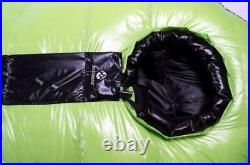 Shiny glossy nylon outdoor mummy sleeping bag down wetlook sport middle zipper