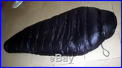 Shiny nylon Down sleeping bag bags 1500g Goose filling wetlook black