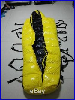 Shiny wetlook nylon tie closed mummy down binding bound bundle sleeping bag warm