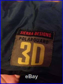 Sierra Designs 3D Polarguard Sleeping Bag With Stuff Sack And Compression Bag