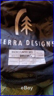 Sierra Designs Backcountry Bed 800 3 Season Sleeping Bag-Regular 20 degree