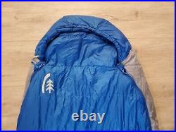 Sierra Designs Zissou Plus 15 F Mummy Sleeping Bag 700 Fill Dri Down Blue with bag