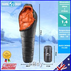 Single Person Light Mummy -5degree Sleeping Bag Camping Hiking Outdoor Duck down