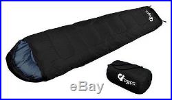 Sleeping Bag Camping Mummy Hiking Carrying Case Adult Lightweight Tactical Black
