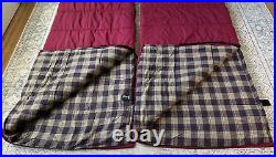 Slumberjack Sleeping Bags VTG Flannel Lined Lot Of 2 Burgundy 34 wide X 76 long