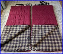Slumberjack Sleeping Bags VTG Flannel Lined Lot Of 2 Burgundy 34 wide X 76 long