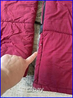 Slumberjack Sleeping Bags VTG Flannel Lined Lot Of 2 Burgundy 34 wide X 76 long