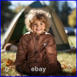 T40 Toddler Sleeping Bags Boys Girls Ages 2-4 Puffy Kids Naked Brown