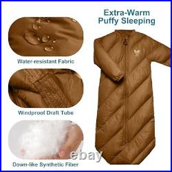 T40 Toddler Sleeping Bags Boys Girls Ages 2-4 Puffy Kids Naked Brown