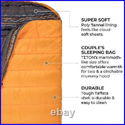 TETON Sports 0 Degree Warm Sleeping Bags for Camping & Base Camp, Orange (Used)
