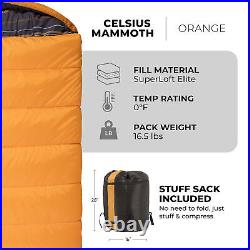 TETON Sports 0 Degree Warm Sleeping Bags for Camping & Base Camp, Orange (Used)
