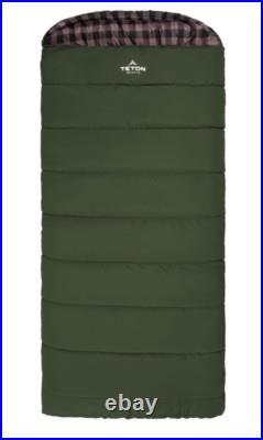 TETON Sports Bridger Canvas Sleeping Bag -35 Degrees, Green & Rose