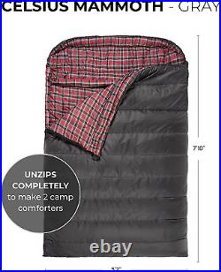 TETON Sports Celsius Mammoth Double Sleeping Bag Queen-Sized Cold-Weather Bag