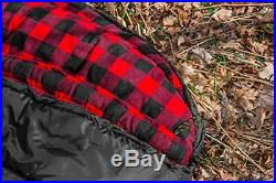 TETON Sports Celsius XXL 18 F Flannel Lined Sleeping Bag Black Right Zip