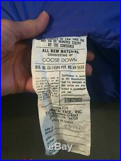 THE NORTH FACE 1 PERSON SLEEPING BAG GOOSE DOWN LT With 2 STORAGE BAGS 2 LBS 14 OZ