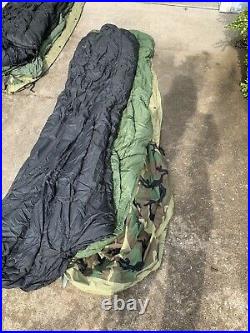 TWO US Military 4 Piece Modular Sleeping Bag Sleep Systems