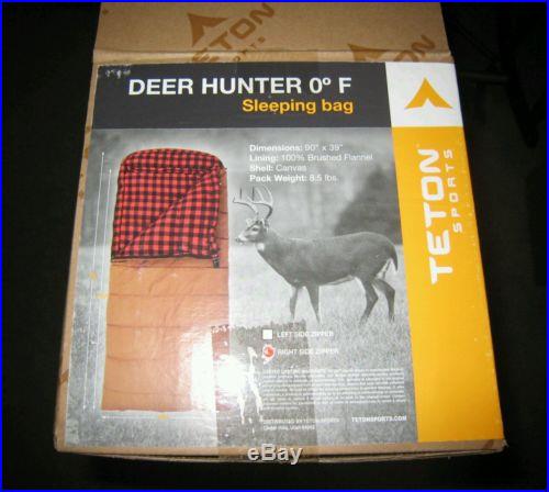 Teton Sports Deer Hunter 0 Degree Sleeping Bag Brown 90x39 Right Zip NEW in box