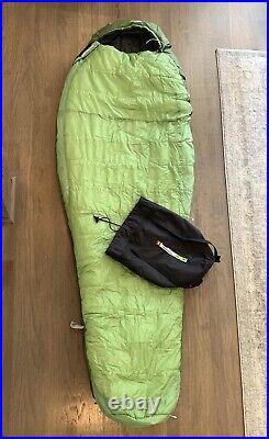 The North Face 0F / -18CS Women's Snowshoe Sleeping Bag Lime Green LONG TNF EUC