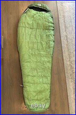 The North Face 0F / -18CS Women's Snowshoe Sleeping Bag Lime Green LONG TNF EUC