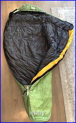 The North Face 0F / -18CS Women's Snowshoe Sleeping Bag Lime Green LONG TNF EUC
