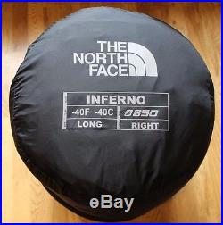 The North Face -40F-40C Inferno Long sleeping bag Zip right 850+ grey goose down