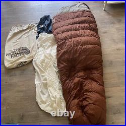 The North Face Brown Label Vintage Red Mummy Sleeping Bag Right side Zipper