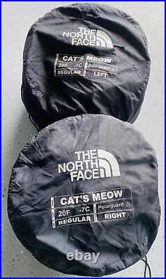 The North Face Cat's Meow Sleeping Bag 84x34 LOT OF 2 Left/right