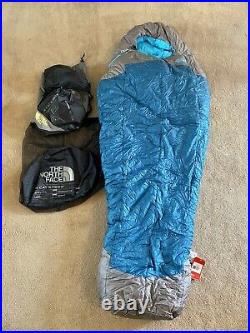 The North Face Cats Meow 20 Degrees Sleeping Bag, Long, Coral Blue