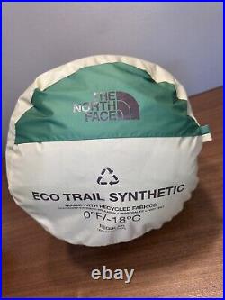The North Face Eco Trail Synthetic 0F/-18C Sleeping Bag, Reg LH Zipper, Grn/Hemp