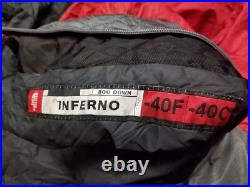 The North Face Goose Down Inferno -40F Sleeping Bag Grey / Red USED