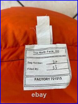 The North Face Inferno 800 Pro Down -20F Sleeping Bag ORANGE/BLACK/GRAY LONG