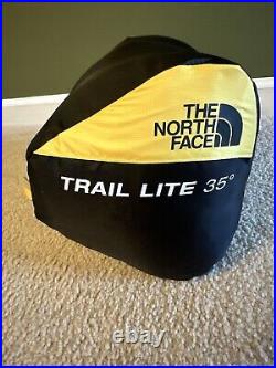 The North Face Trail Lite Down 35F Sleeping Bag, TNF YellowithKhaki Stone, LONG RH