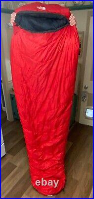 The North Face USA SUNSPOT LONG GOOSE DOWN VINTAGE SLEEPING BAG RED 86 X 30