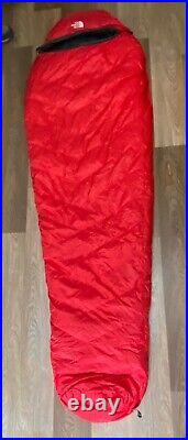 The North Face USA SUNSPOT LONG GOOSE DOWN VINTAGE SLEEPING BAG RED 86 X 30