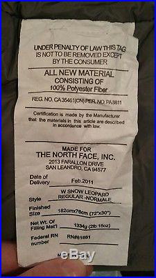 The North Face W Snow Leopard 0f -18c Sleeping Bag Regular Size Right Hand Zip
