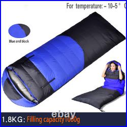 The temperature of the down sleeping bag is minus 30 degrees outside in winter