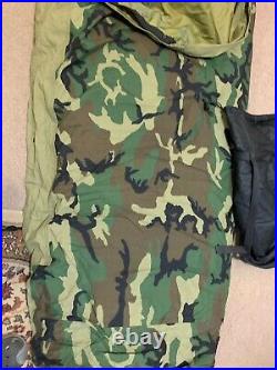 USGI 4 Piece MSS MODULAR SLEEP SYSTEM WITH WOODLAND GORETEX BIVY SACK VGC