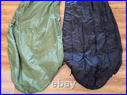 USGI Military 2 Piece Modular Sleeping Bag Sleep System Green + Black Bags Only