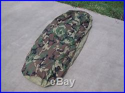 USGI Modular Sleep System Woodland Camo Sleeping Bag US Military 4 pc set good