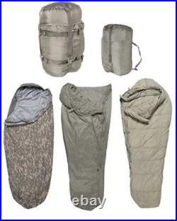USGI Sleep System Army ACU IMSS 5 Piece Military Sleeping Bag USGI ECW Used-D2