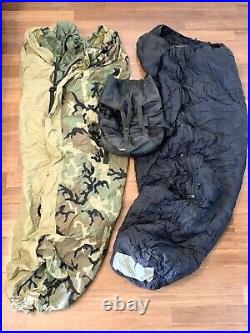 USGI Sleep System Woodland IMSS 5 Piece Military Sleeping Bag ECW VG Condition
