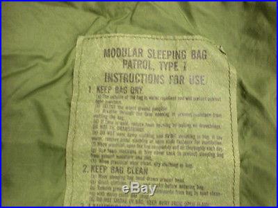 US MILITARY PATROL SLEEPING BAG. OD Green. Good condition Tennier Industries