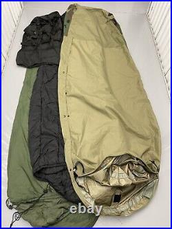 US Military 4 Piece Modular Sleeping Bag Sleep System MSS with Bivy Woodland Camo