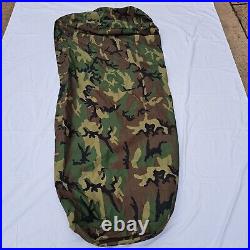 US Military 4 Piece Modular Sleeping Bag Sleep System with Woodland Bivy Cover