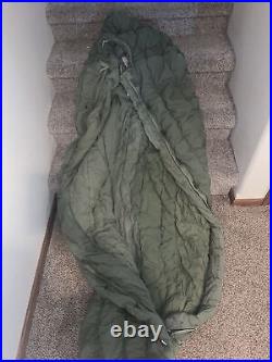 US Military Cold Weather Mummy sleeping Bag Down Filled 1976 La Crosse Type 1