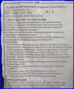 US Military Issue Black Extreme Cold Weather Outer Sleeping Bag USMC CIF Exclnt