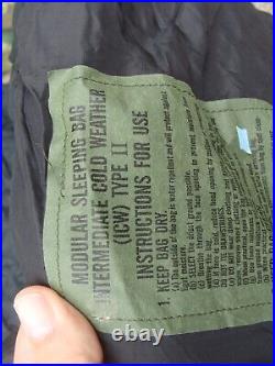 US Military Modular Sleeping Bag System 4-pc Cold Weather Camo Gore-Tex Bivy