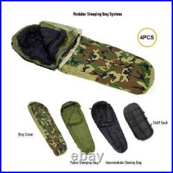 US Modular Sleeping System 4-Piece Military Sleep Bag Bivy Comouflage
