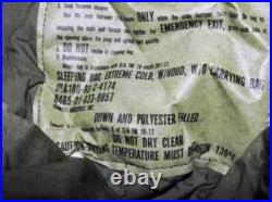 U. S. G. I. MUMMY DOWN SLEEPING BAG EXTREME COLD WEATHER 8465-01-033-8057 withWP Bag
